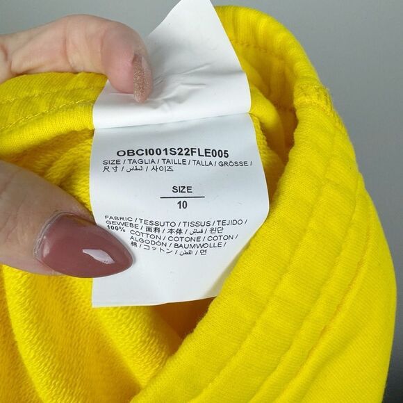 OFF WHITE | NEW Kids Logo Print Yellow & Black Track Shorts Youth Size 10 - Picture 7 of 10